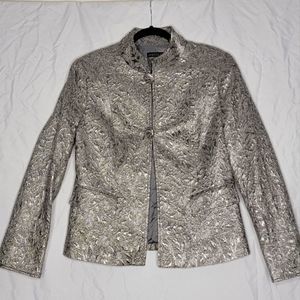 Lafayette 148 Womens 12 Patterned Evening Jacket Stand Up Collar #174